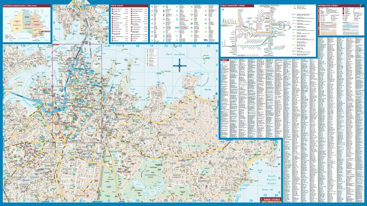 Plan plastifié - Sydney | Borch Maps plan de ville Borch Maps