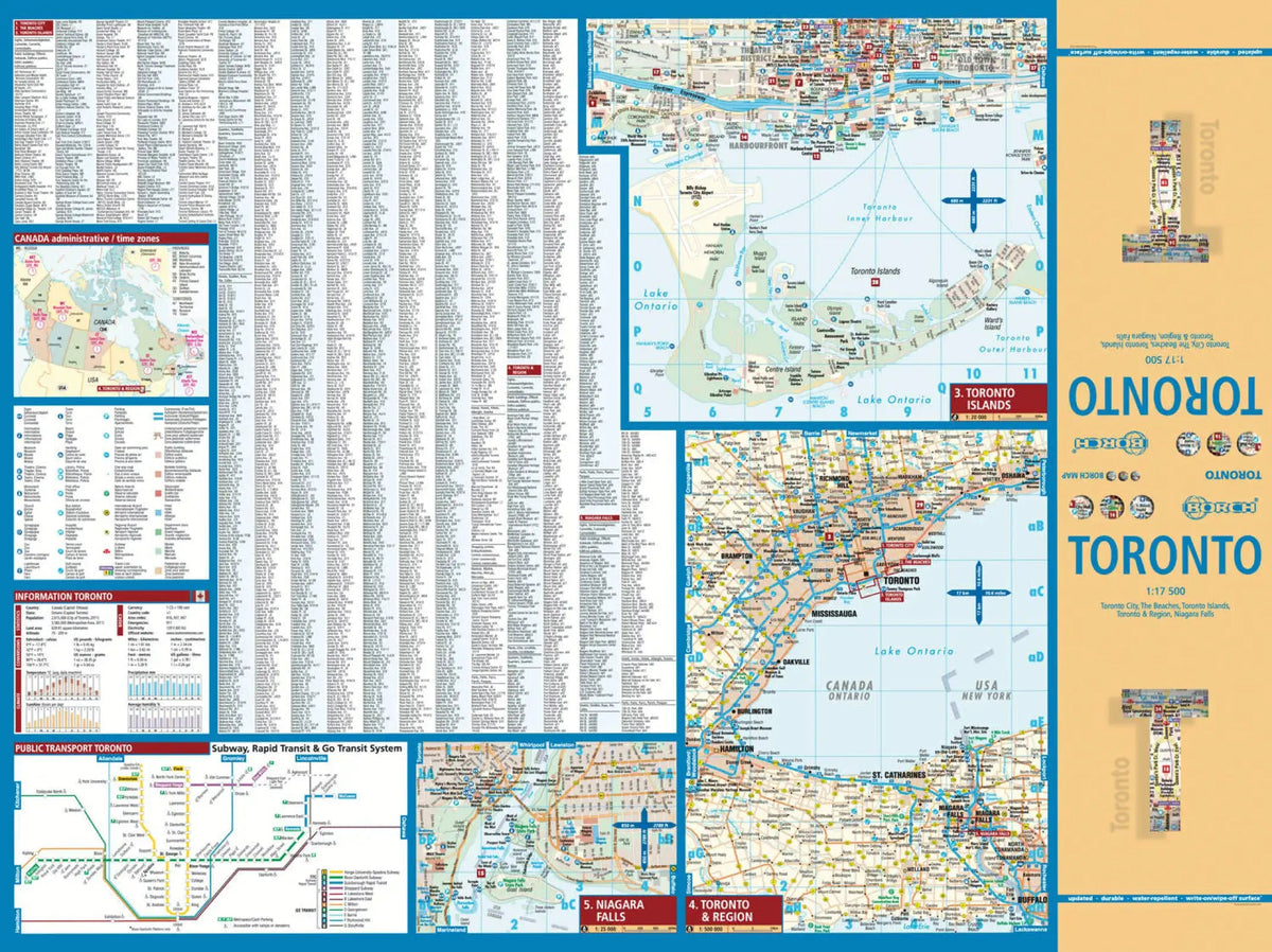 Danzig Toronto Map Plan plastifié - Toronto | Borch Maps – Cartovia