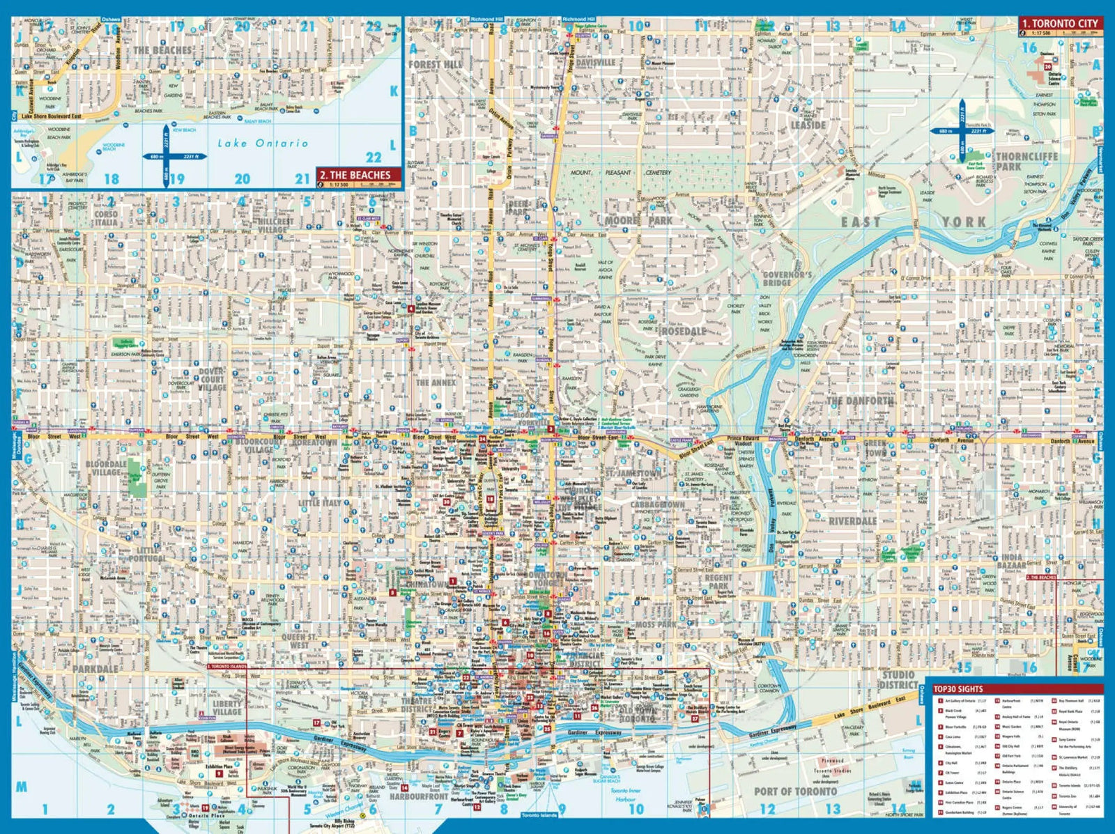 Plan plastifié - Toronto | Borch Maps plan de ville Borch Maps