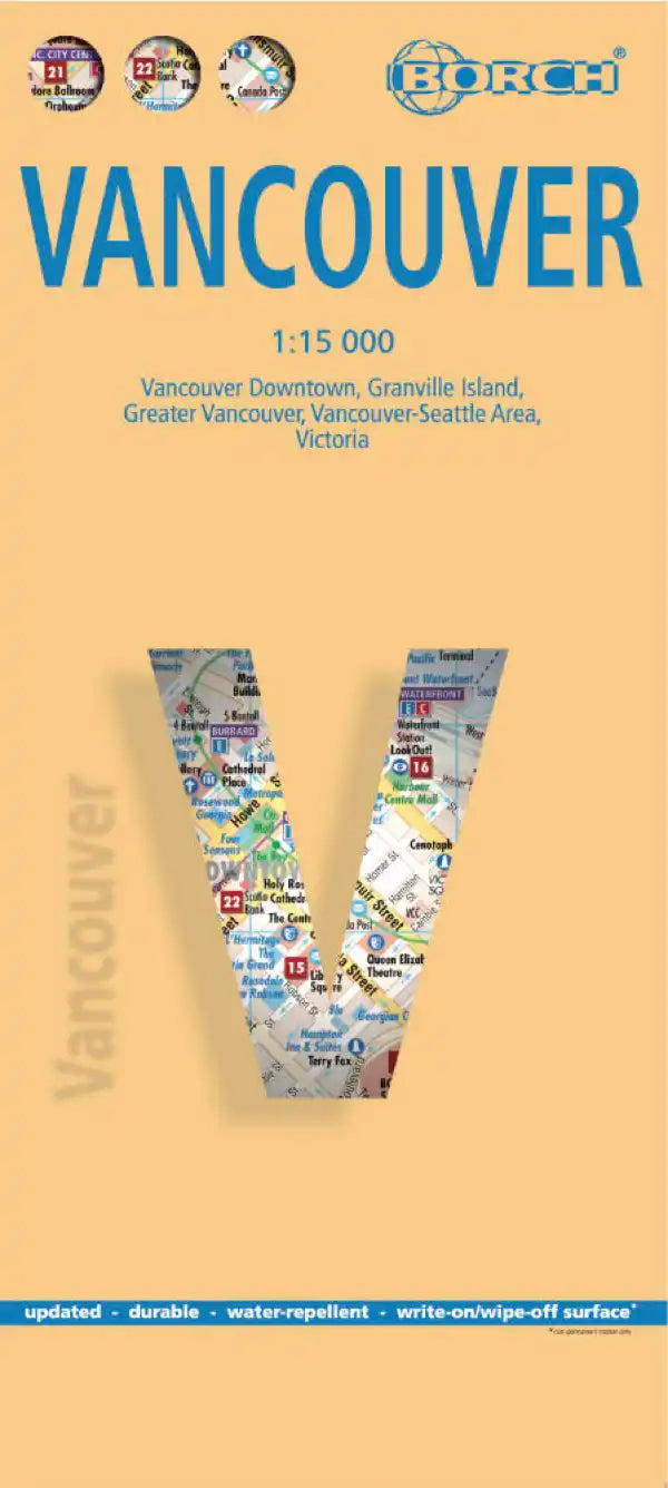Plan plastifié - Vancouver | Borch Map carte pliée Borch Map 