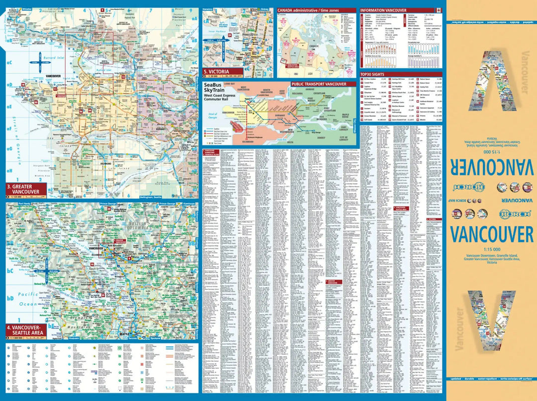 Plan plastifié - Vancouver | Borch Map carte pliée Borch Map 