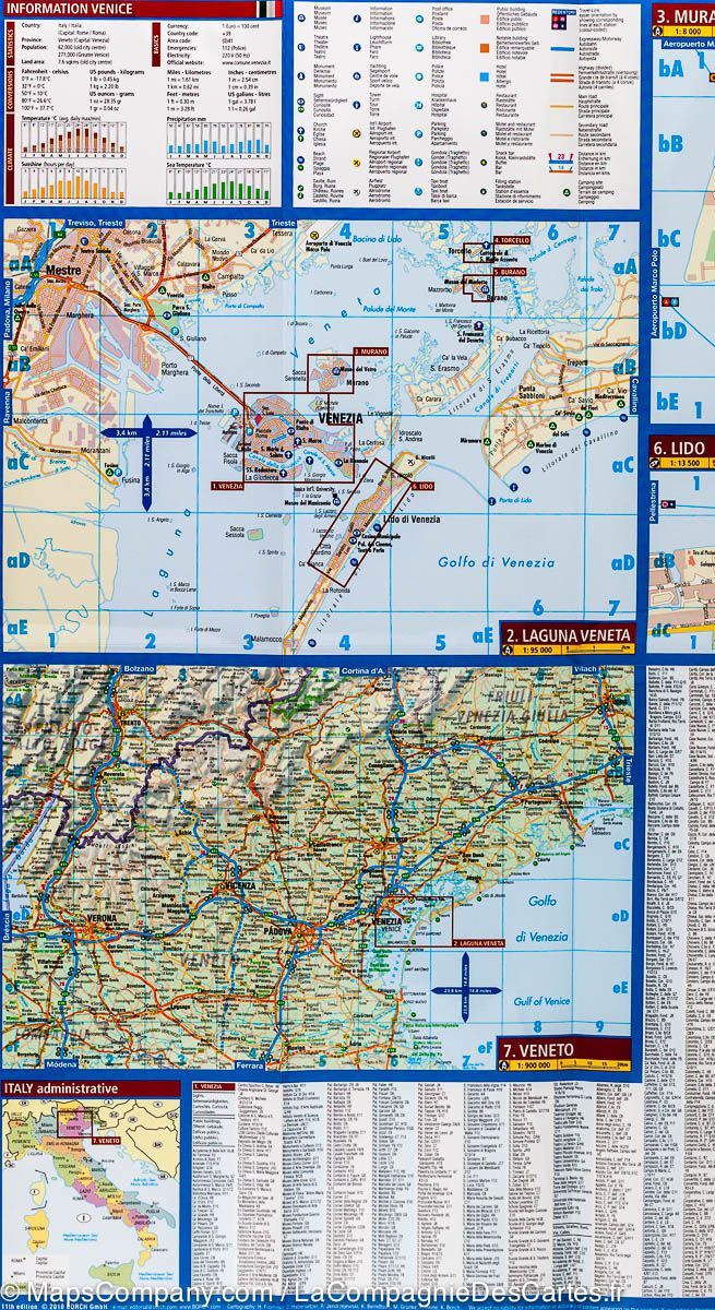 Plan plastifié - Venise | Borch Map carte pliée Borch Map 