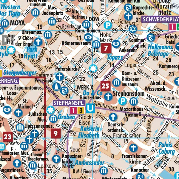 Plan plastifié - Vienne | Borch Map carte pliée Borch Map 
