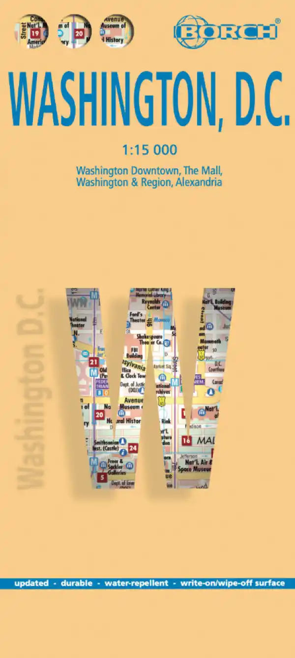 Plan plastifié - Washington D.C. | Borch Maps plan de ville Borch Maps