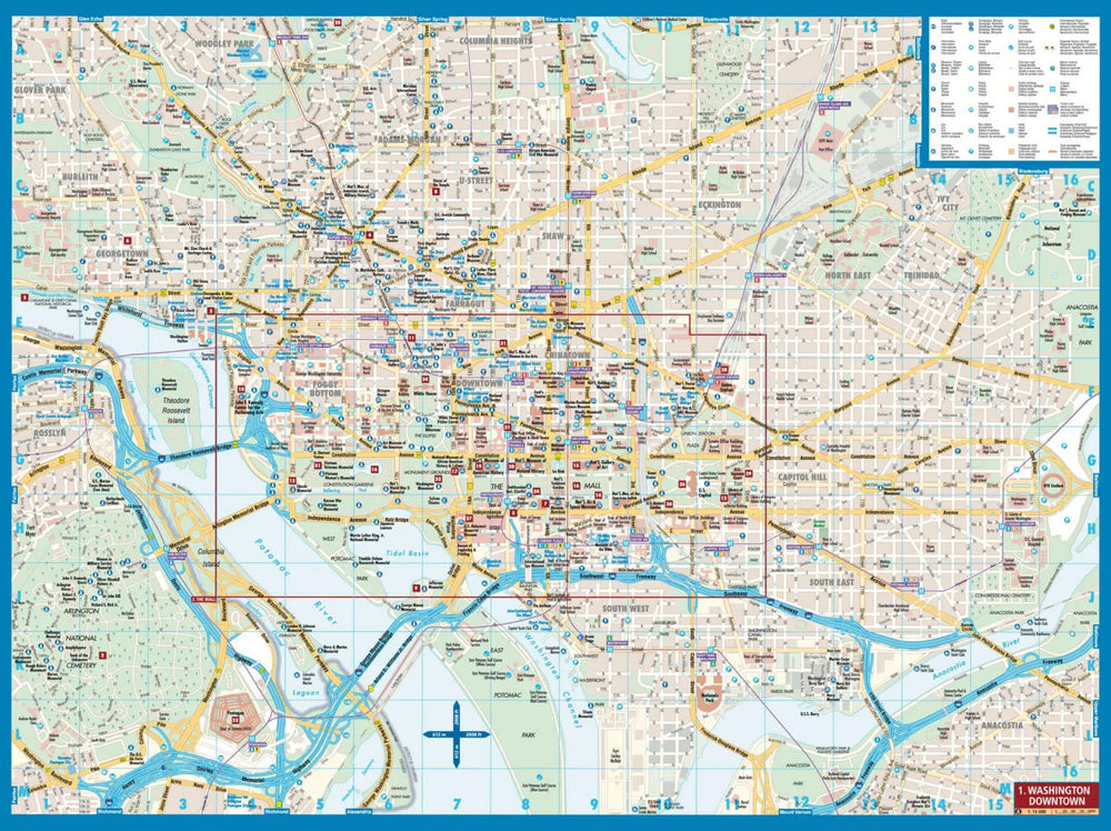 Plan plastifié - Washington D.C. | Borch Map carte pliée Borch Map 