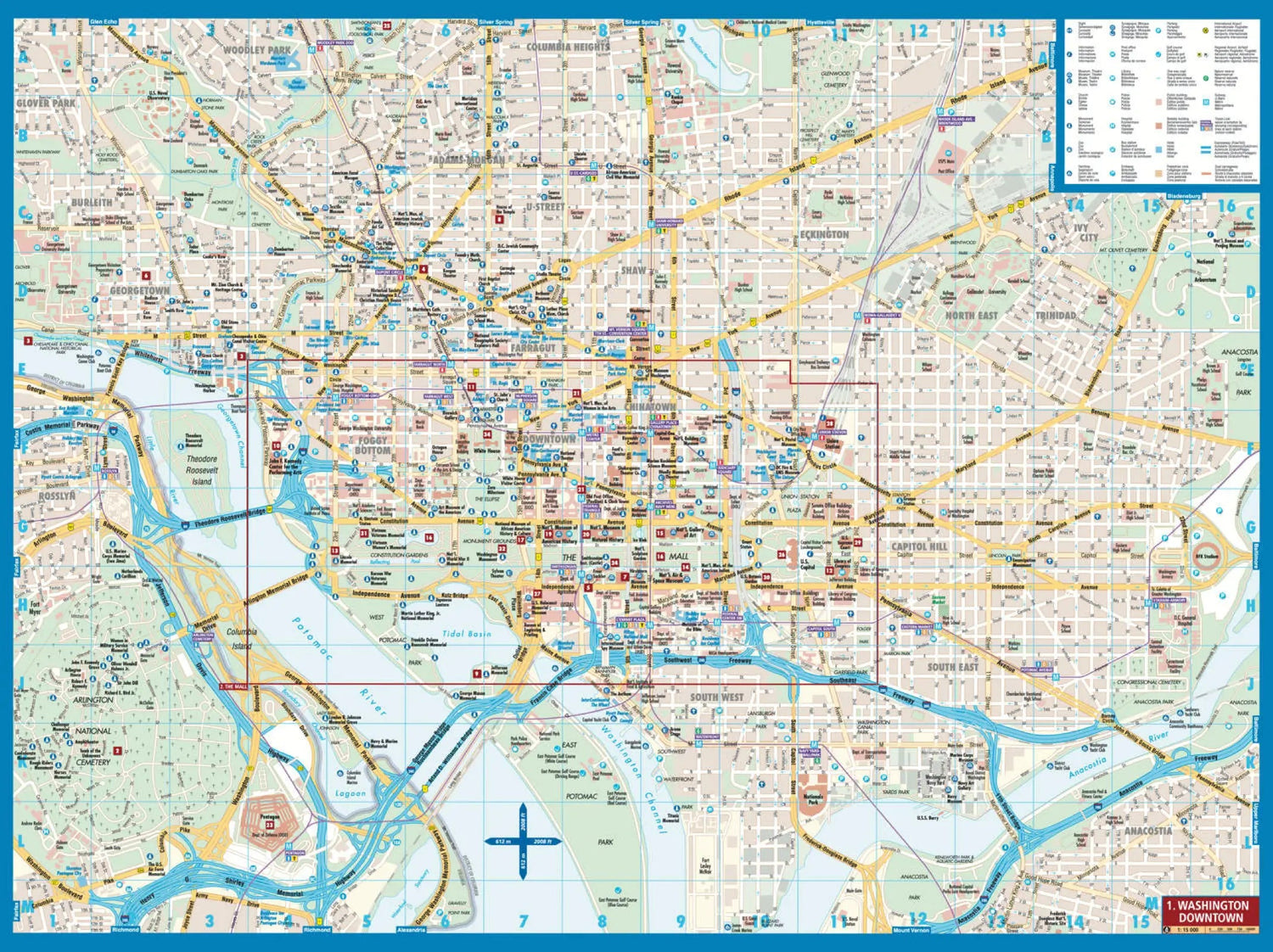 Plan plastifié - Washington D.C. | Borch Maps plan de ville Borch Maps