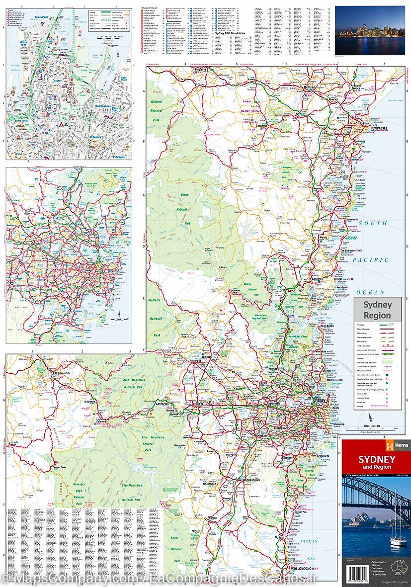 Plan - Sydney et sa région (Australie) | Hema Maps plan de ville Hema Maps