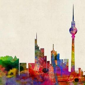 Poster décoratif - Berlin | Maps International carte murale roulée (en tube) Maps International