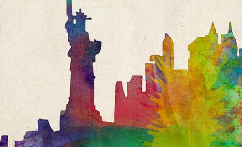 Poster décoratif - New York | Maps International carte murale roulée (en tube) Maps International