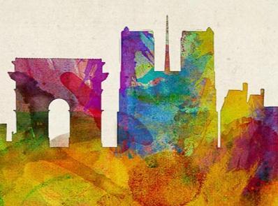 Poster décoratif - Paris | Maps International carte murale roulée (en tube) Maps International