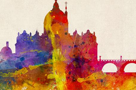 Poster décoratif - Rome | Maps International carte murale roulée (en tube) Maps International