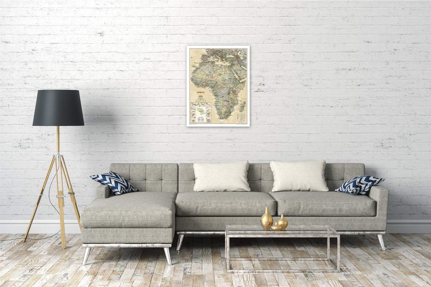 Carte murale (en anglais) - Afrique politique, style antique - 61 x 78 cm | National Geographic carte murale roulée (en tube) National Geographic