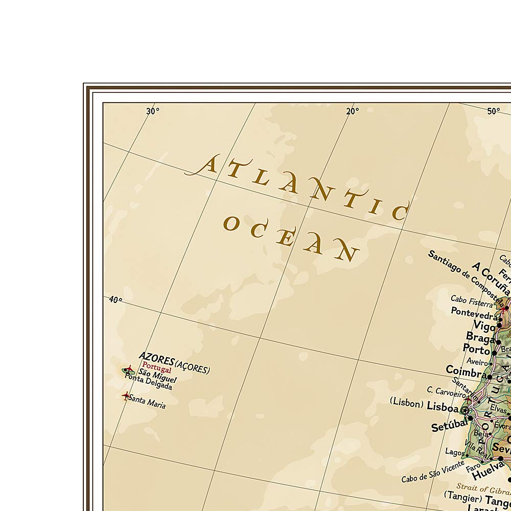 Carte murale (en anglais) - Afrique politique, style antique - 61 x 78 cm | National Geographic carte murale roulée (en tube) National Geographic