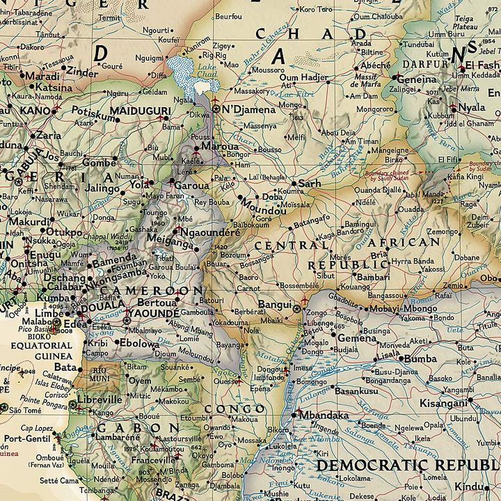 Poster (en anglais) - Afrique politique, style antique - 61 x 78 cm | National Geographic carte murale petit tube National Geographic 