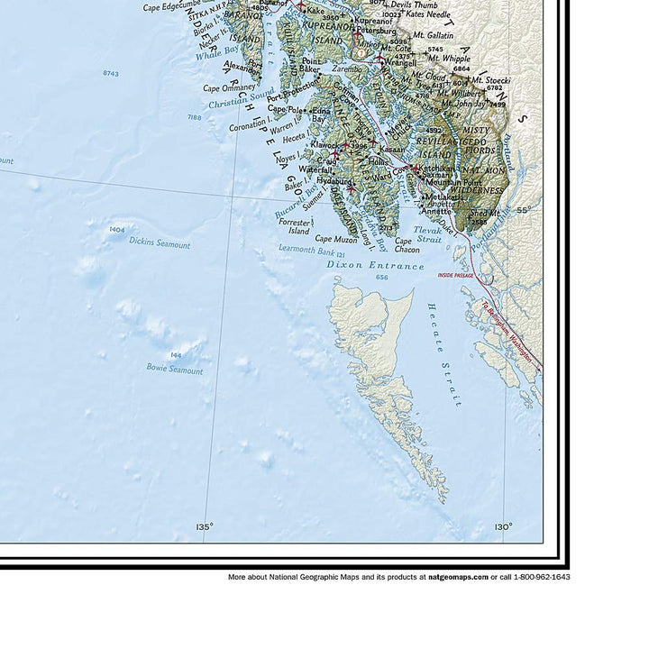 Poster (en anglais) - Alaska - 103 x 77 cm | National Geographic carte murale petit tube National Geographic 