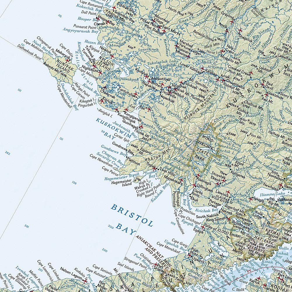 Poster (en anglais) - Alaska - 103 x 77 cm | National Geographic carte murale petit tube National Geographic 