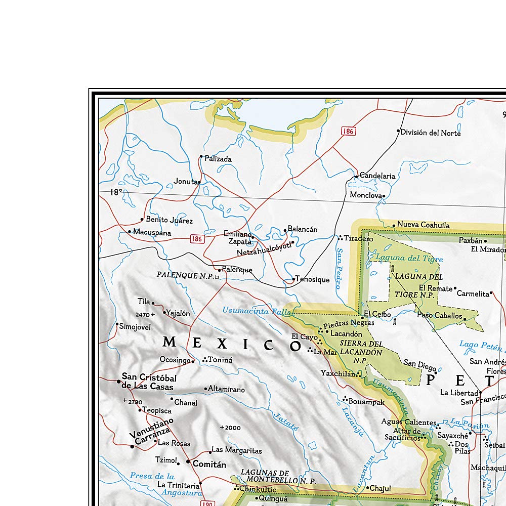 Carte murale (en anglais) - Amérique Centrale - 73 x 55 cm | National Geographic carte murale roulée (en tube) National Geographic