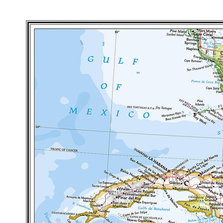 Poster (en anglais) - Caraïbes - 91 x 61 cm | National Geographic carte murale petit tube National Geographic 