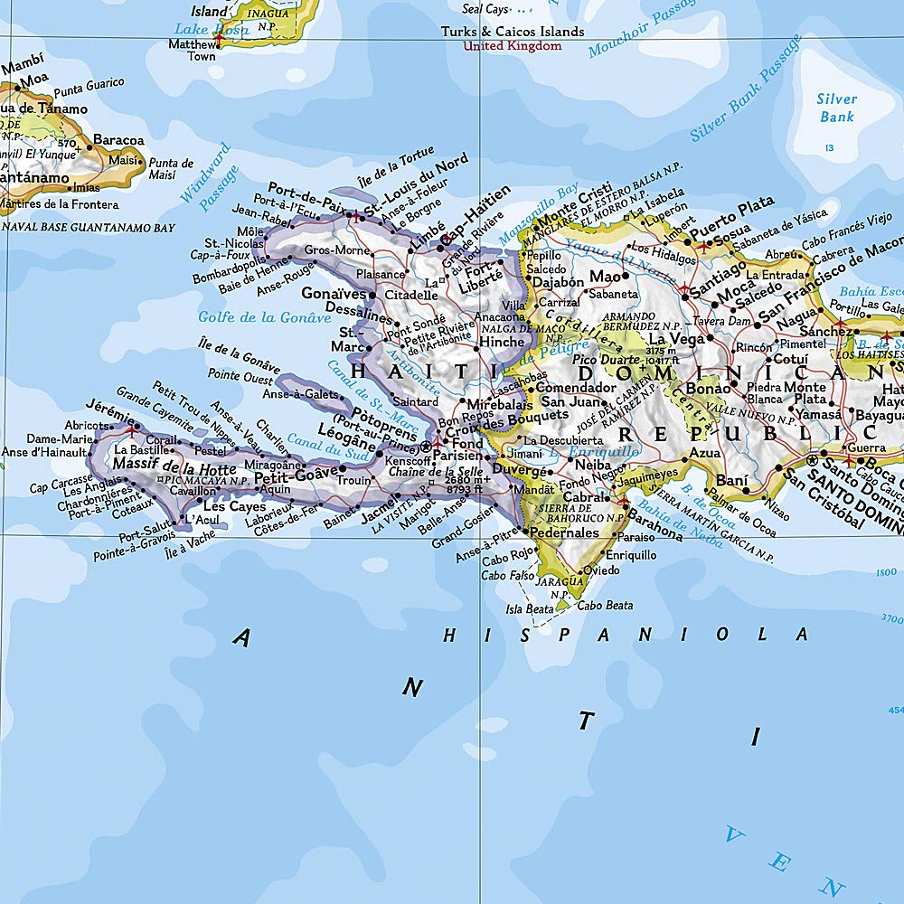Poster (en anglais) - Caraïbes - 91 x 61 cm | National Geographic carte murale petit tube National Geographic 