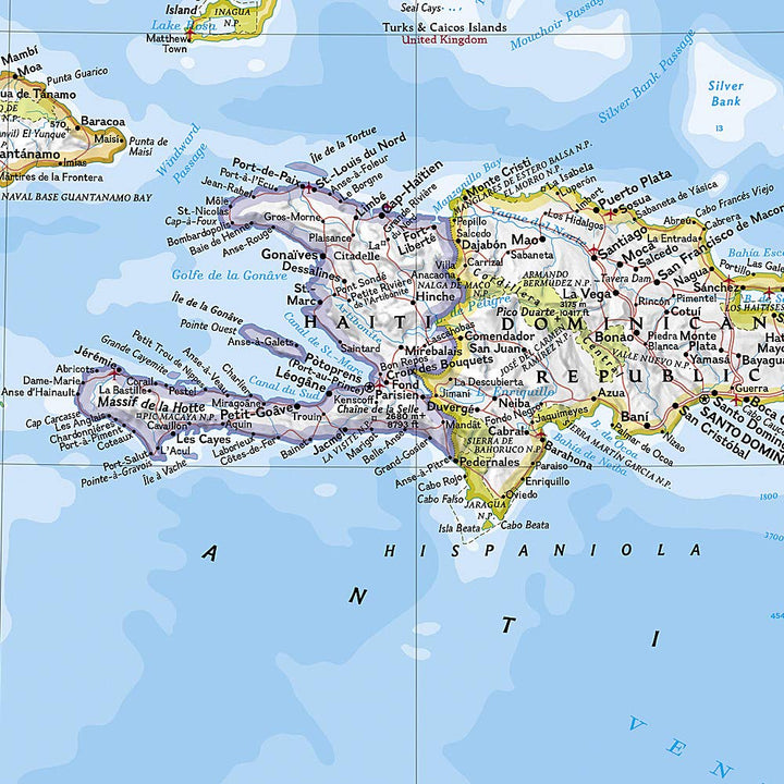Poster (en anglais) - Caraïbes - 91 x 61 cm | National Geographic carte murale petit tube National Geographic 