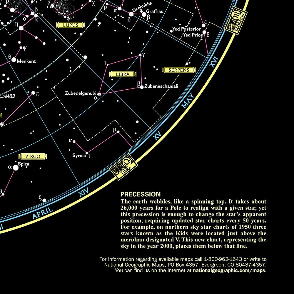 Carte murale (en anglais) - Etoiles - 78 x 58 cm | National Geographic carte murale roulée (en tube) National Geographic