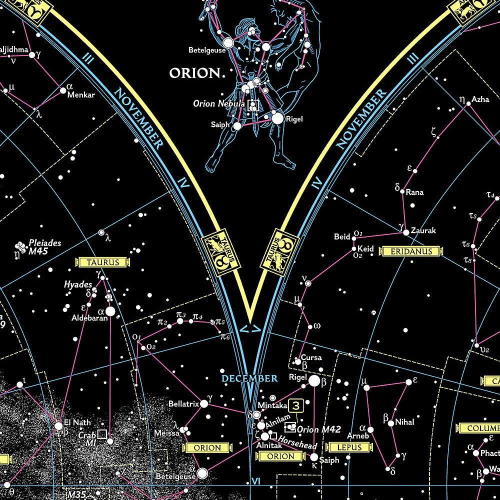 Carte murale (en anglais) - Etoiles - 78 x 58 cm | National Geographic carte murale roulée (en tube) National Geographic