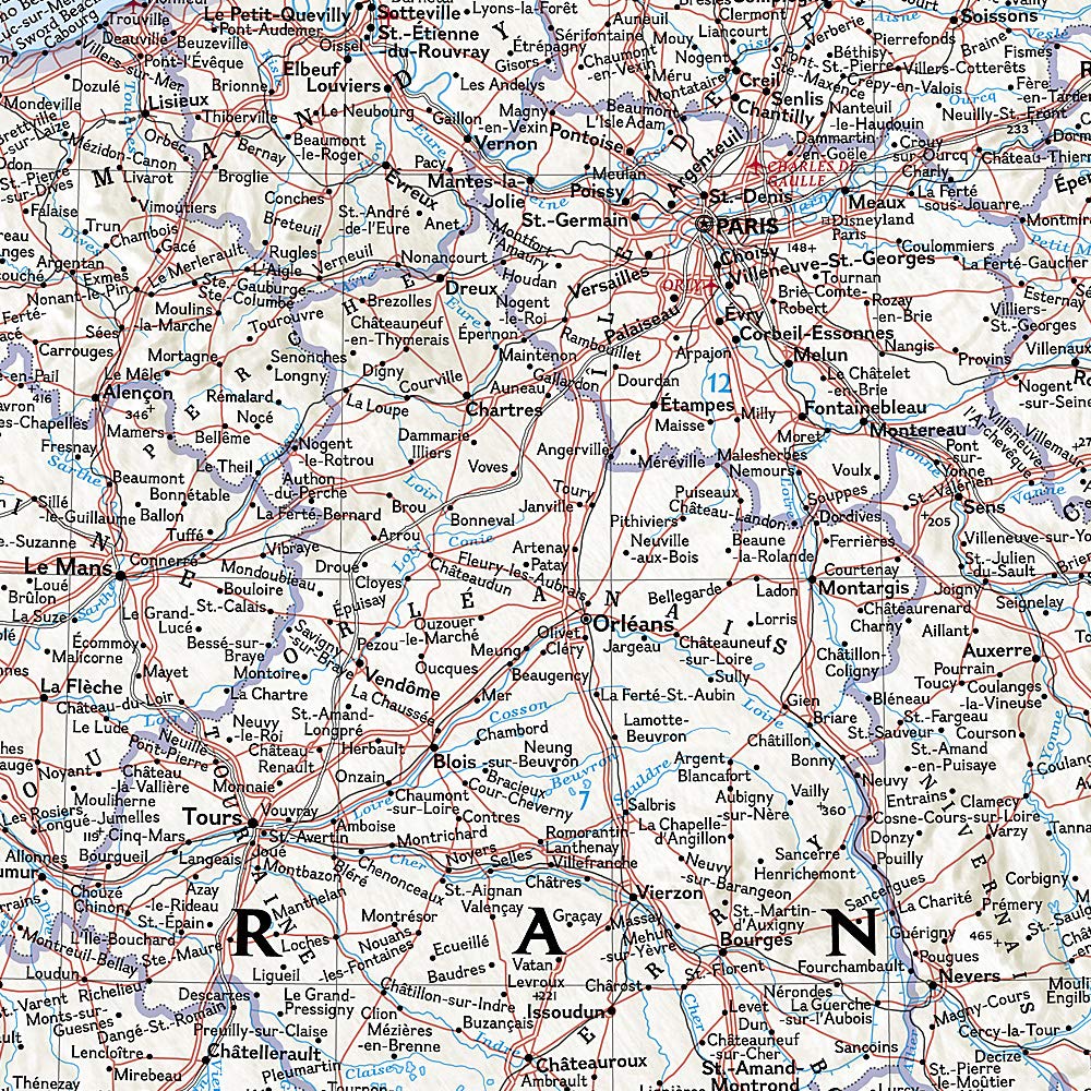 Carte murale (en anglais) - France, Belgique, Pays-Bas - 60 x 77 cm | National Geographic carte murale roulée (en tube) National Geographic