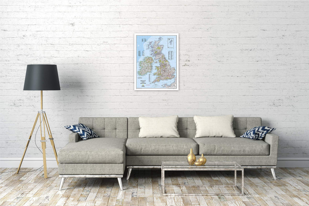 Poster (en anglais) - Grande Bretagne & Irlande - 60 x 77 cm | National Geographic carte murale petit tube National Geographic 
