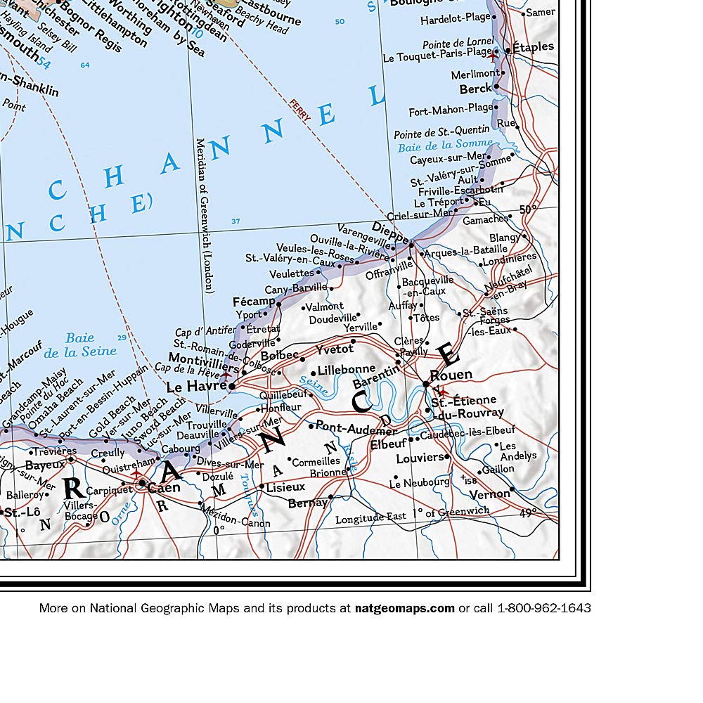 Poster (en anglais) - Grande Bretagne & Irlande - 60 x 77 cm | National Geographic carte murale petit tube National Geographic 