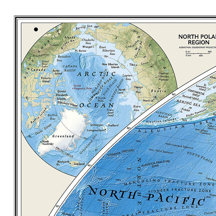 Poster (en anglais) - Monde physique - 116 x 77 cm (format standard) | National Geographic carte murale petit tube National Geographic 