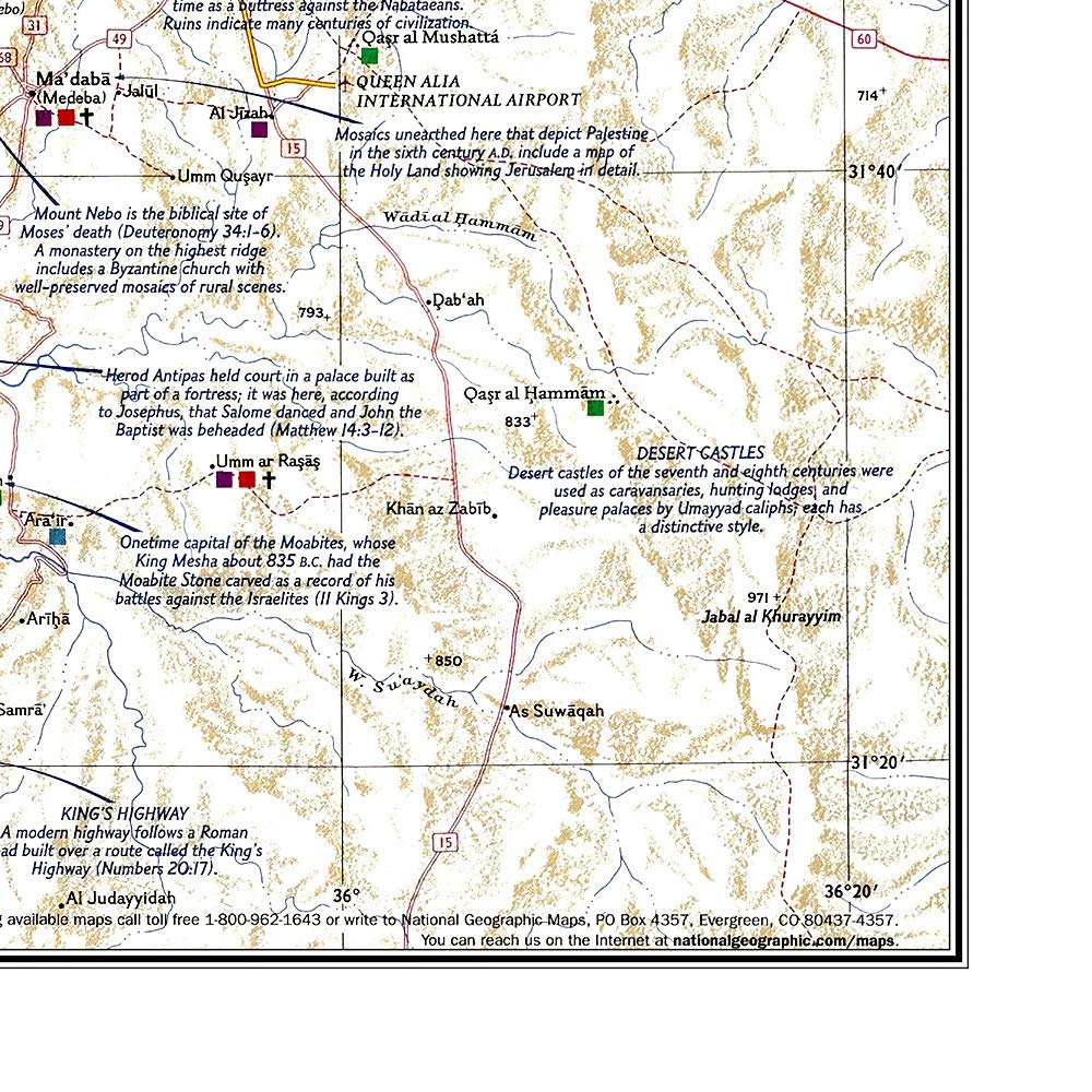 Carte murale (en anglais) - Terre Sainte - 53 x 80 cm | National Geographic carte murale roulée (en tube) National Geographic