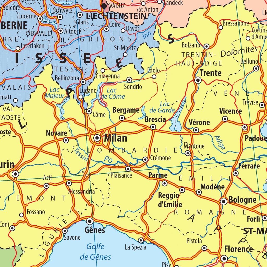 Poster plastifié - Europe politique - 122 x 100 cm | Michelin carte murale roulée (en tube) Michelin