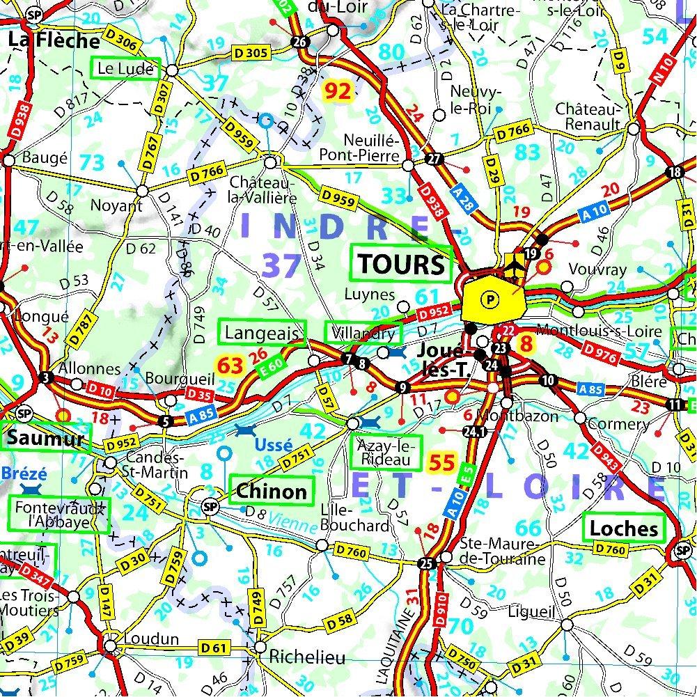 Poster plastifié - France routière 721 - 100 x 110 cm | Michelin carte murale roulée (en tube) Michelin