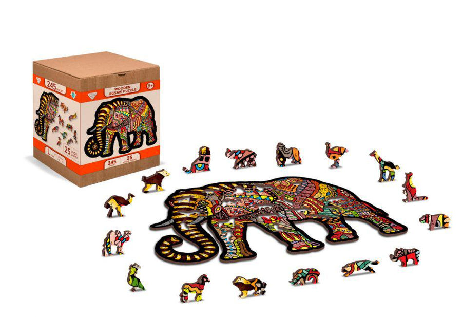 Puzzle en bois - Éléphant - 245 pièces | Wooden City puzzle Wooden City 