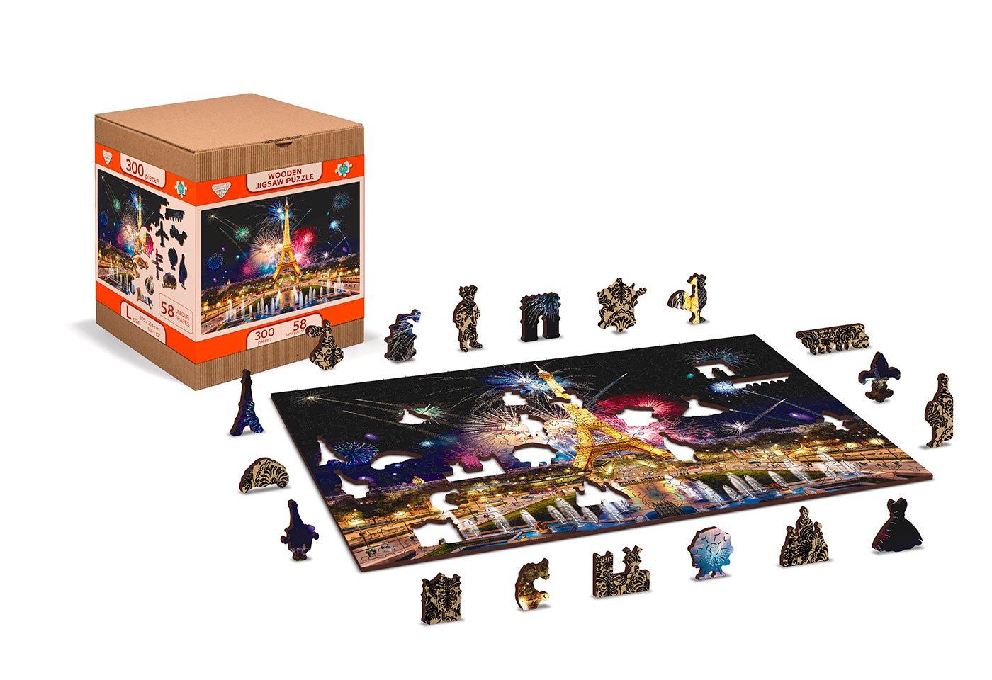 Puzzle en bois - Paris la nuit - 300 pièces | Wooden City puzzle Wooden City 