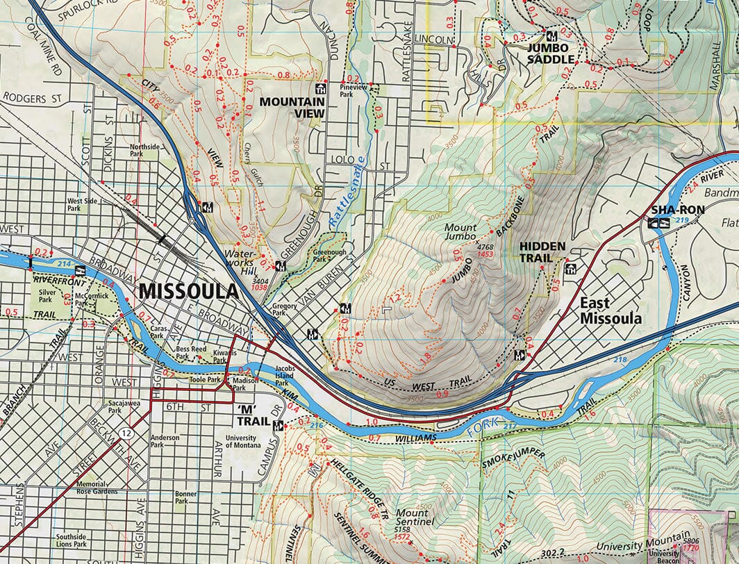 Rattlesnake Wilderness et Missoula (Montana) | Cairn Cartographics carte de randonnée Cairn Cartographics