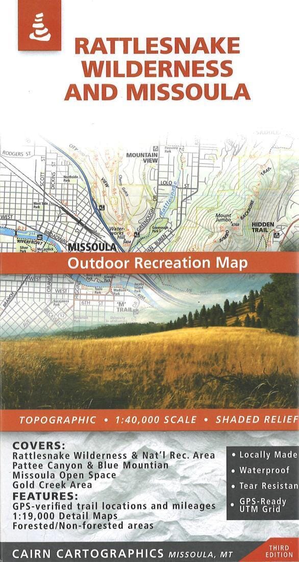 Rattlesnake Wilderness And Missoula | Cairn Cartographics Road Map 