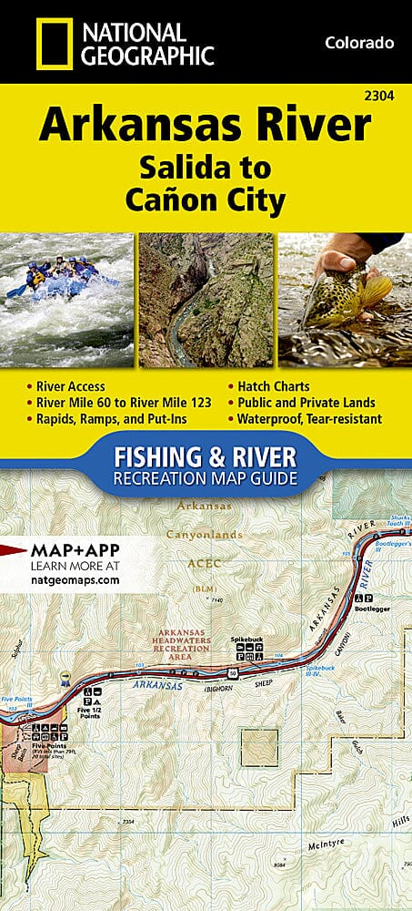 Rivière Arkansas - Salida à Canon City (Colorado), # 2304 | National Geographic Maps carte pliée National Geographic 