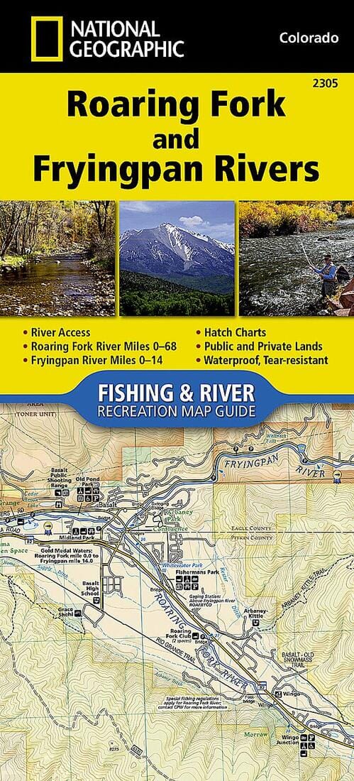Roaring Fork, Frying Pan | National Geographic carte pliée 