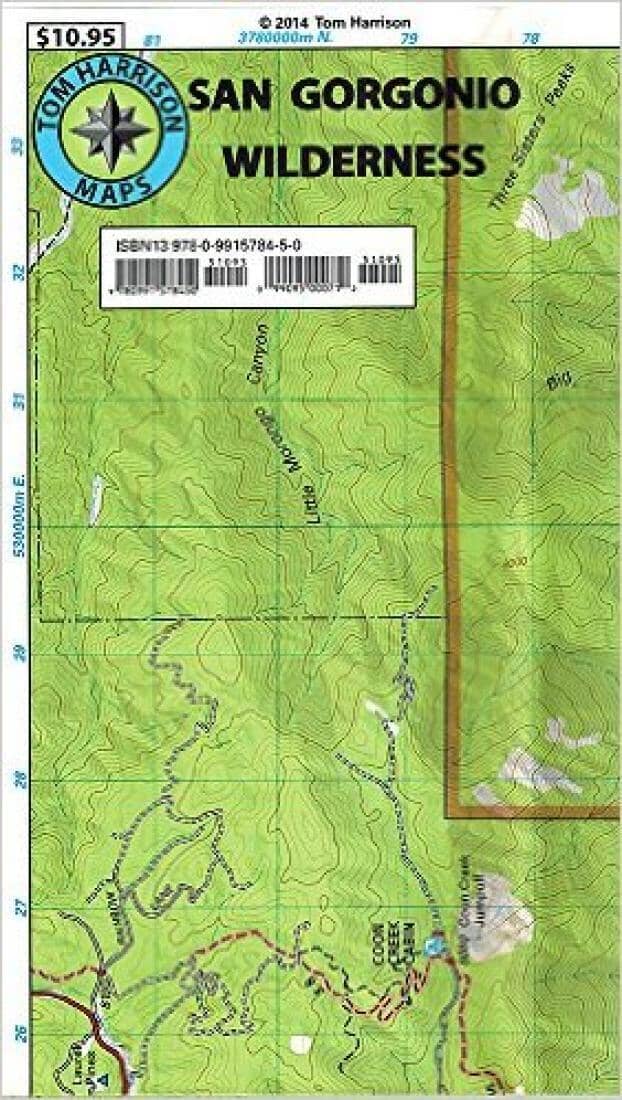 San Gorgonio Wilderness, Californie | Tom Harrison Maps carte de randonnée Tom Harrison Maps