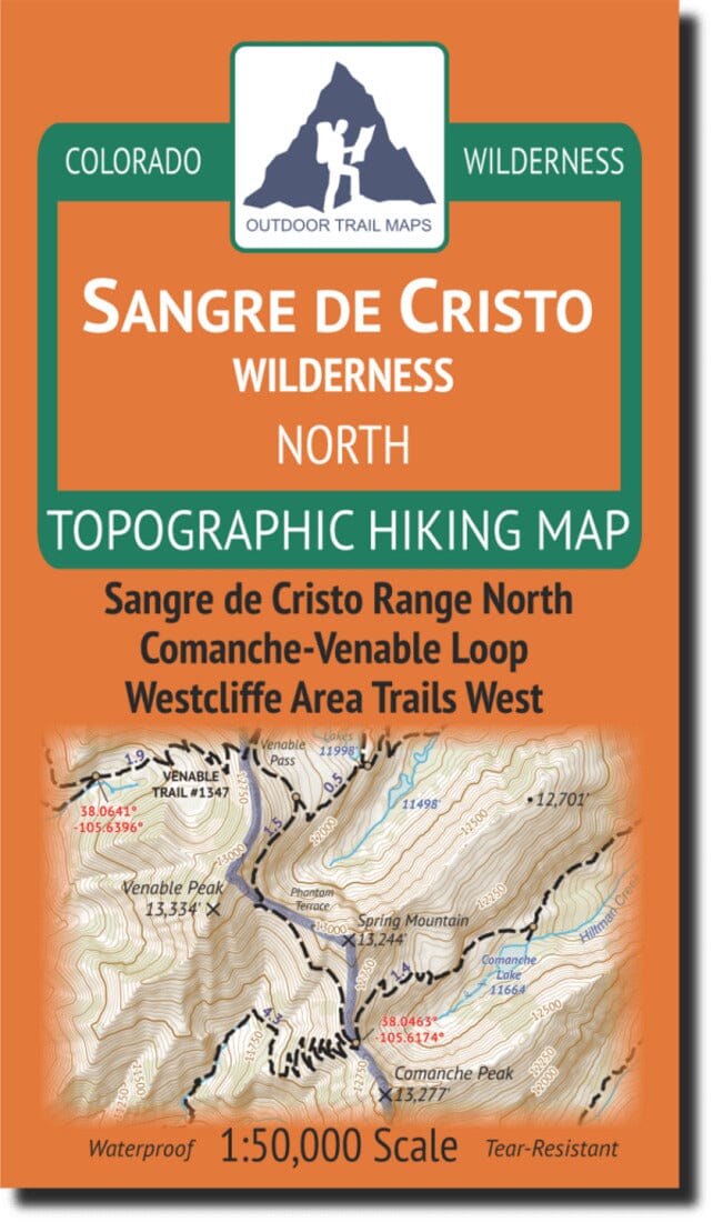Sangre de Cristo Wilderness - NORTH | Outdoor Trail Maps LLC carte de randonnée Outdoor Trail Maps LLC