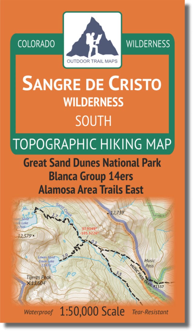 Sangre de Cristo Wilderness - SOUTH | Outdoor Trail Maps LLC carte de randonnée Outdoor Trail Maps LLC