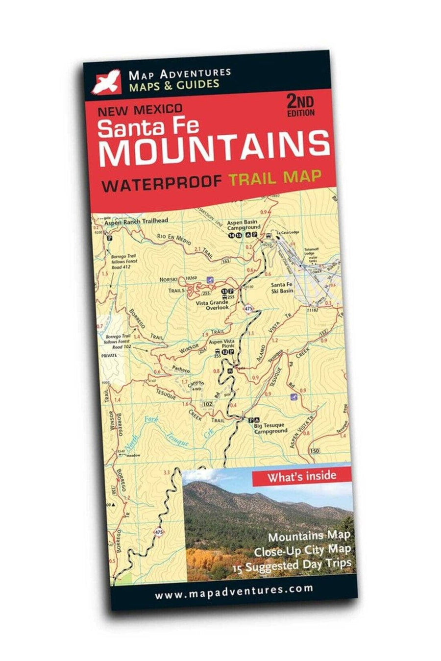Santa Fe Mountains New Mexico | Map Adventures carte pliée 