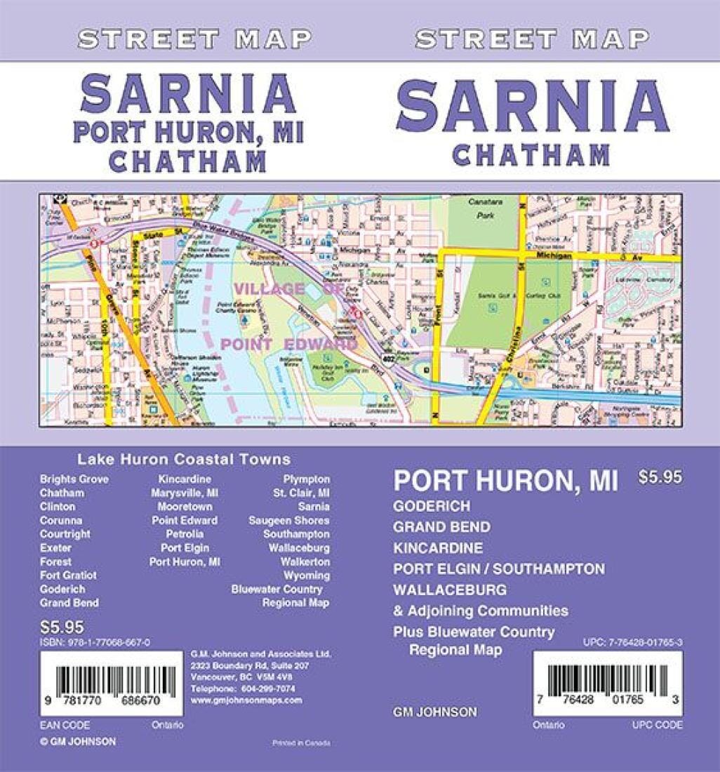 Sarnia / Chatham / Goderich / Port Huron MI - Carte des rues de l'Ontario | GM Johnson plan de ville GM Johnson Default Title