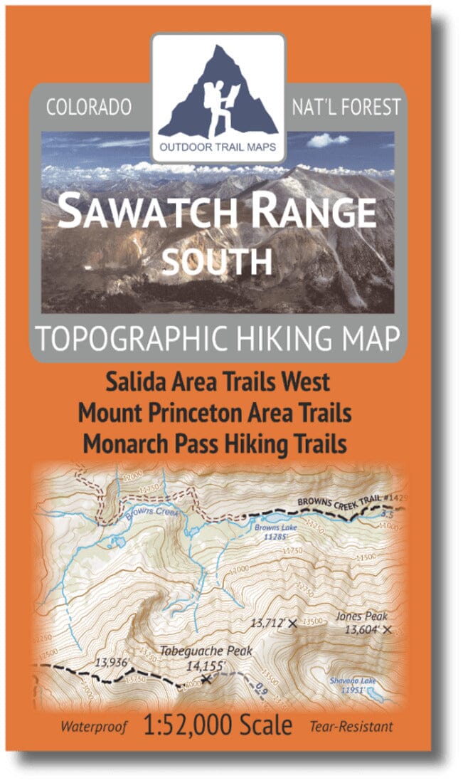 Sawatch Range South 1:52k | Outdoor Trail Maps LLC carte de randonnée Outdoor Trail Maps LLC
