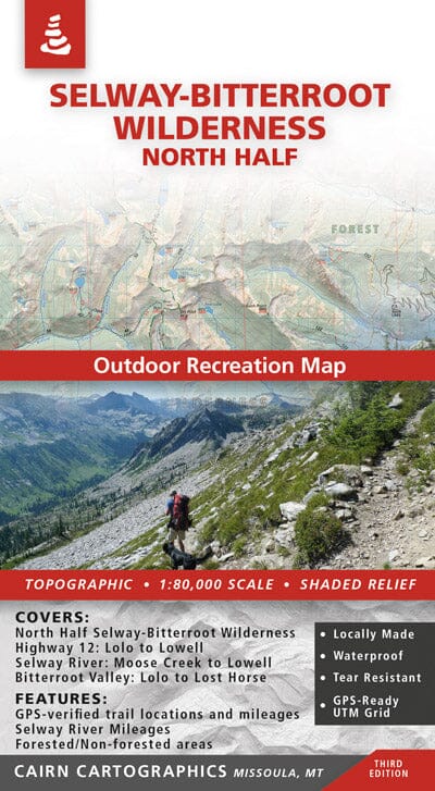 Selway Bitterroot Wilderness : moitié nord (Montana) | Cairn Cartographics carte de randonnée Cairn Cartographics