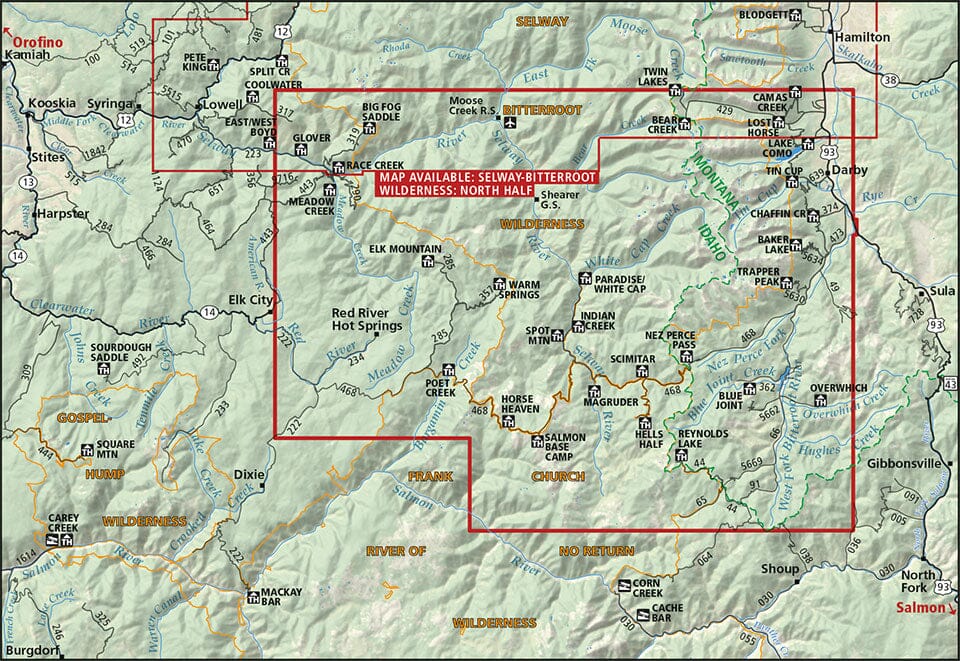 Selway Bitterroot Wilderness : South Half (Montana) | Cairn Cartographics carte pliée Cairn Cartographics 