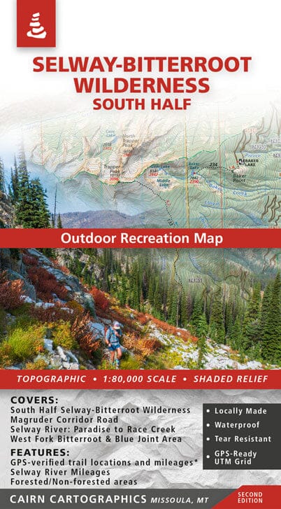 Selway Bitterroot Wilderness : South Half (Montana) | Cairn Cartographics carte pliée Cairn Cartographics 
