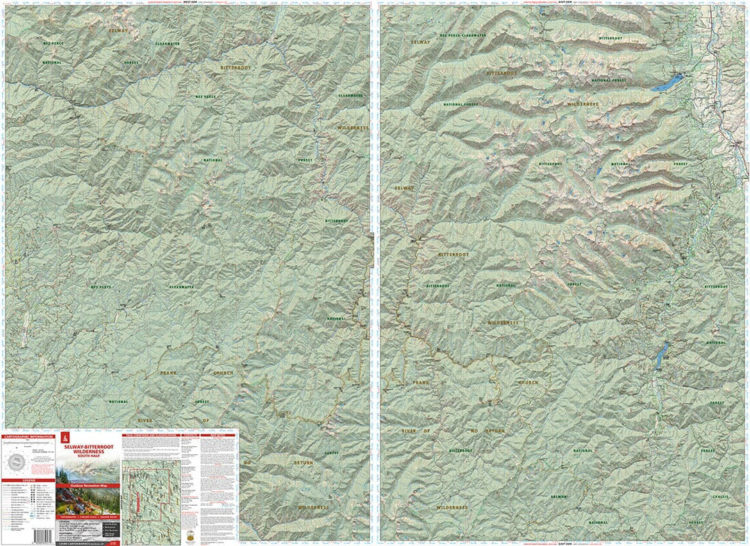 Selway Bitterroot Wilderness : South Half (Montana) | Cairn Cartographics carte pliée Cairn Cartographics 