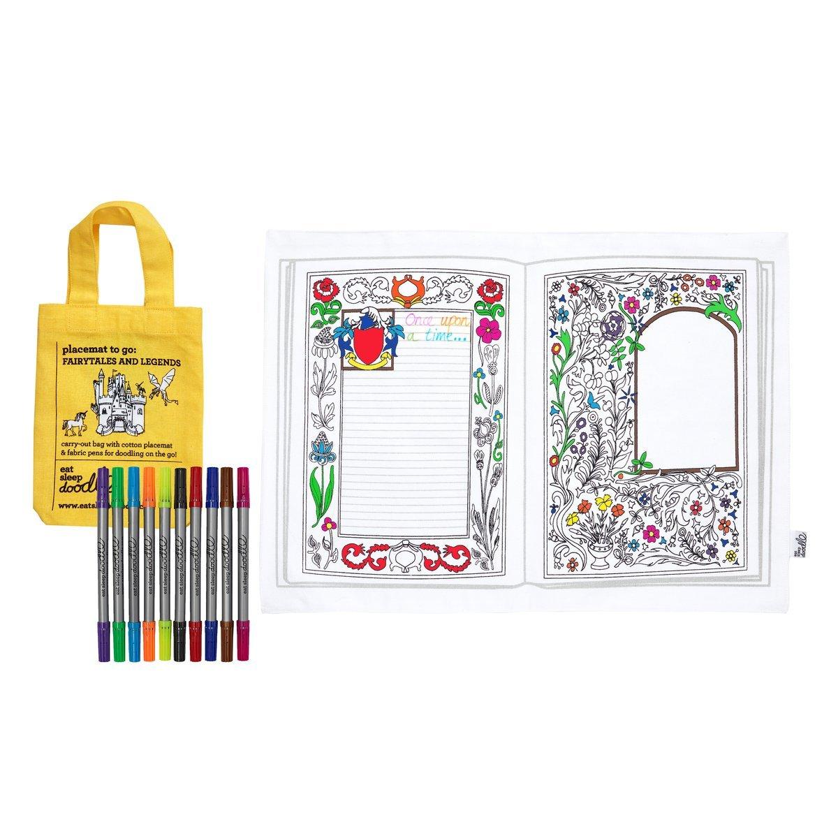 Set de table à colorier - Motif "Comptes & Légendes" | Eat Sleep Doodle jeu Eat Sleep Doodle